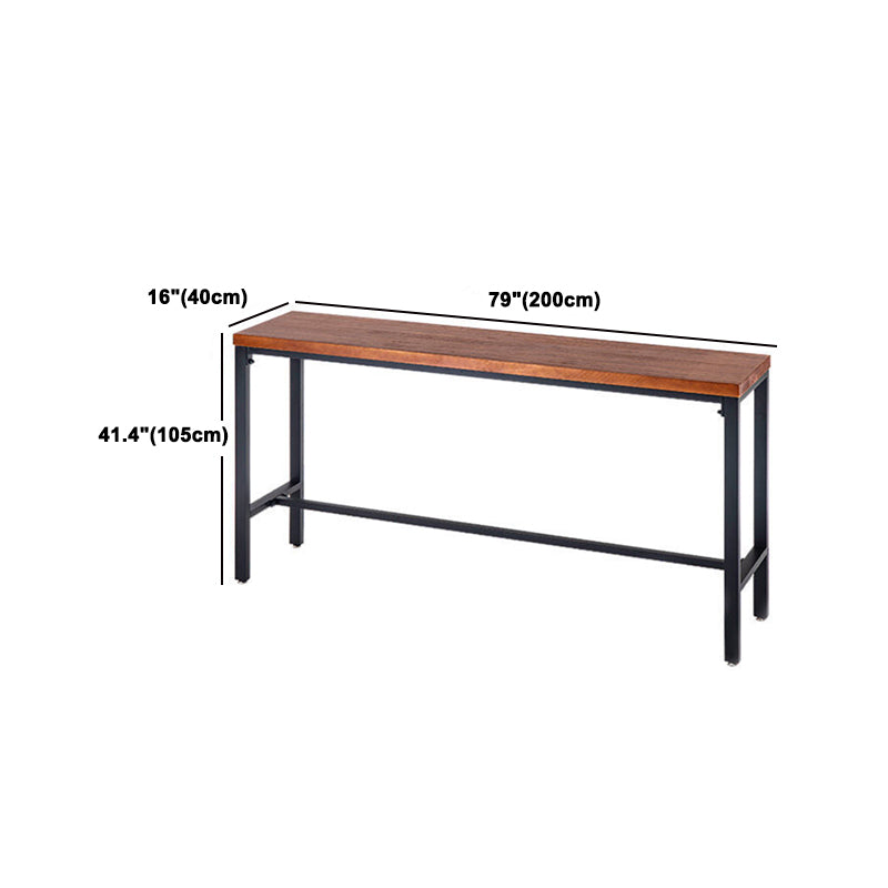 Industrial Rectangle Pine Wood Bar Table Set 1/4 Pieces Counter Table with High Stools Clearhalo 'Bar Furniture' 'furn' 'furn_home_bar_bar_sets' 'Furniture' 'Home Bars & Bar Sets' 'home_bar_bar_sets' 'Kitchen & Dining Furniture' 5542636