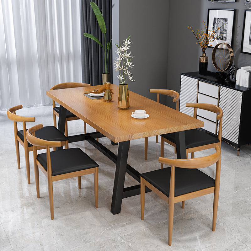 Juego de comedor industrial de 1/2/7 piezas, juego de comedor interior rectangular de madera maciza