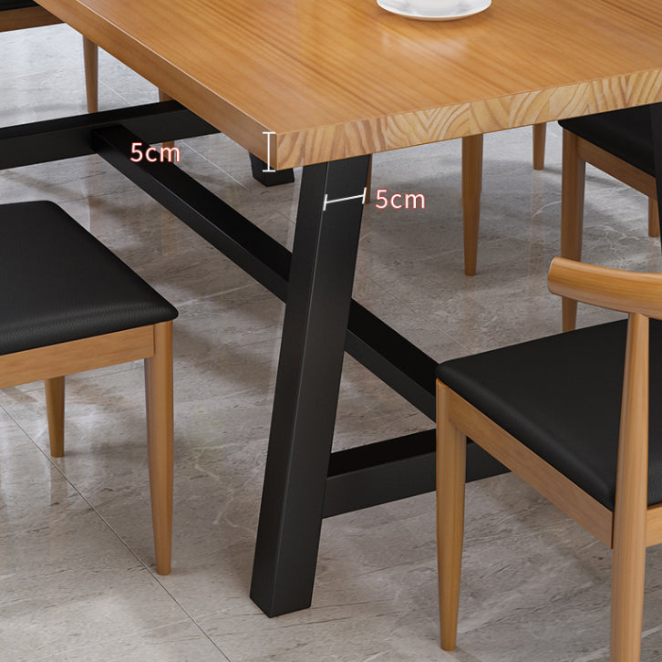 Juego de comedor industrial de 1/2/7 piezas, juego de comedor interior rectangular de madera maciza