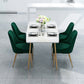 Glam Style Sintered Stone Dining Set Rectangle 1/4/5/7 Pieces Dining Set 5 Pieces: Table, 4 Green Chairs Clearhalo 'Dining Room Sets' 'Dining Tables & Seating' 'dining_room_set' 'furn' 'furn_dining_room_set' 'Furniture' 'Kitchen & Dining Furniture' 5542656