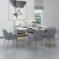 Glam Style Sintered Stone Dining Set Rectangle 1/4/5/7 Pieces Dining Set 7 Pieces: Table, 6 Grey Chairs Clearhalo 'Dining Room Sets' 'Dining Tables & Seating' 'dining_room_set' 'furn' 'furn_dining_room_set' 'Furniture' 'Kitchen & Dining Furniture' 5542657