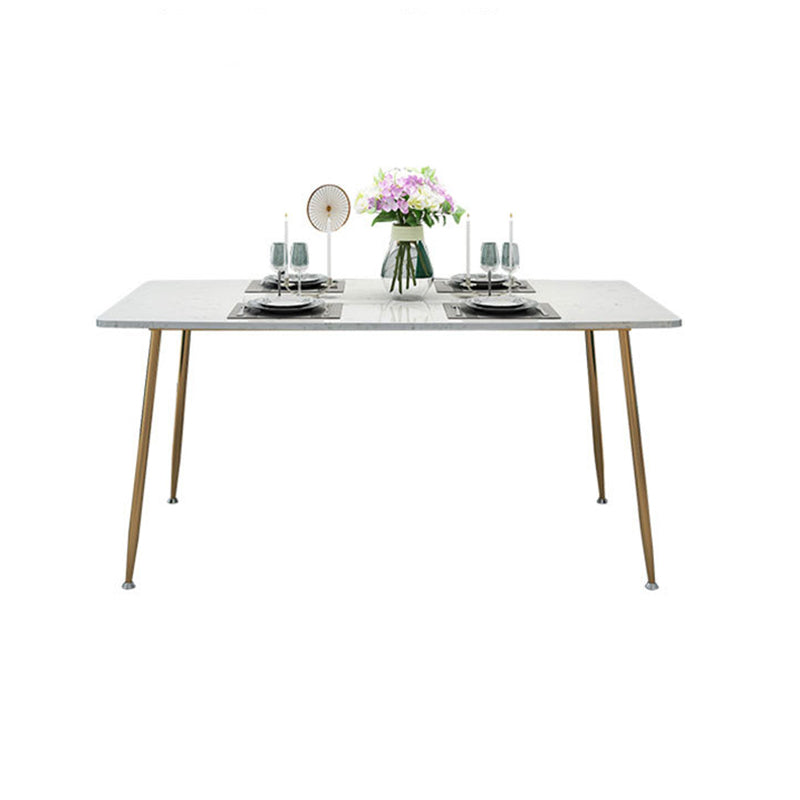 Glam Style Sintered Stone Dining Set Rectangle 1/4/5/7 Pieces Dining Set Clearhalo 'Dining Room Sets' 'Dining Tables & Seating' 'dining_room_set' 'furn' 'furn_dining_room_set' 'Furniture' 'Kitchen & Dining Furniture' 5542663