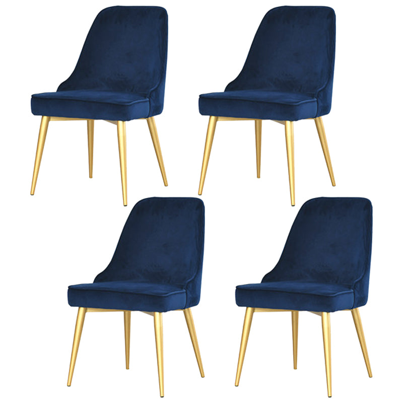 Glam Style Sintered Stone Dining Set Rectangle 1/4/5/7 Pieces Dining Set 4 Blue Chairs Clearhalo 'Dining Room Sets' 'Dining Tables & Seating' 'dining_room_set' 'furn' 'furn_dining_room_set' 'Furniture' 'Kitchen & Dining Furniture' 5542664