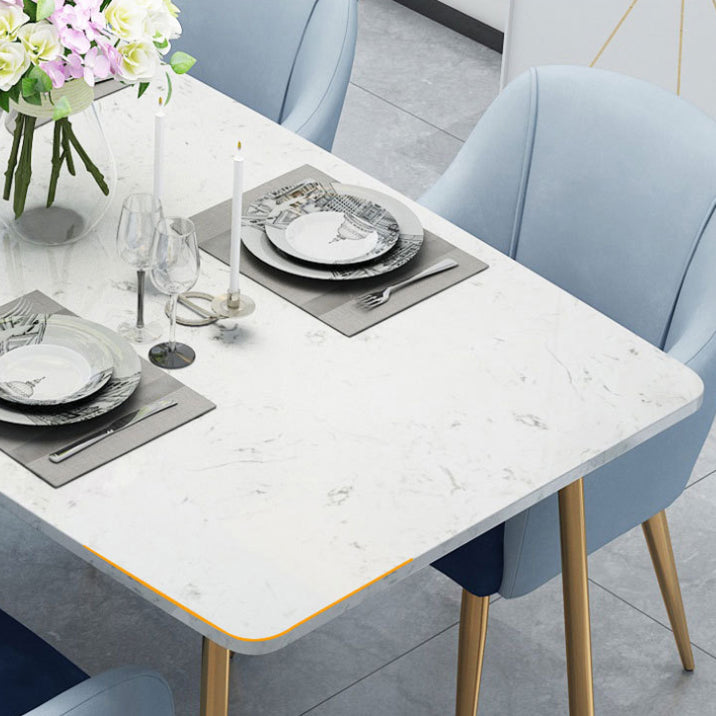 Glam Style Sintered Stone Dining Set Rectangle 1/4/5/7 Pieces Dining Set Clearhalo 'Dining Room Sets' 'Dining Tables & Seating' 'dining_room_set' 'furn' 'furn_dining_room_set' 'Furniture' 'Kitchen & Dining Furniture' 5542666