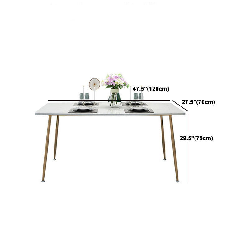Glam Style Sintered Stone Dining Set Rectangle 1/4/5/7 Pieces Dining Set Clearhalo 'Dining Room Sets' 'Dining Tables & Seating' 'dining_room_set' 'furn' 'furn_dining_room_set' 'Furniture' 'Kitchen & Dining Furniture' 5542669