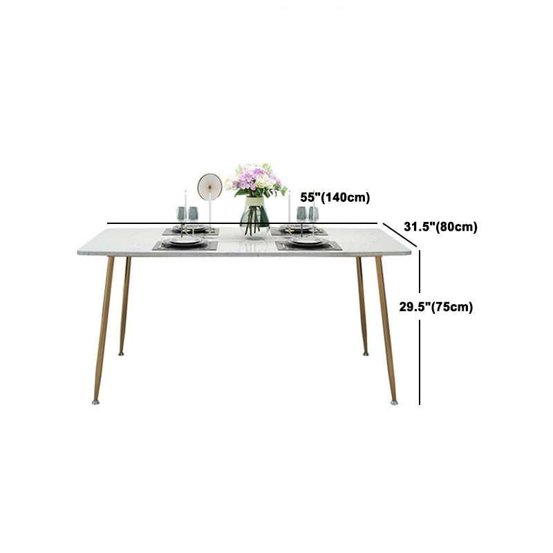 Glam Style Sintered Stone Dining Set Rectangle 1/4/5/7 Pieces Dining Set Clearhalo 'Dining Room Sets' 'Dining Tables & Seating' 'dining_room_set' 'furn' 'furn_dining_room_set' 'Furniture' 'Kitchen & Dining Furniture' 5542671