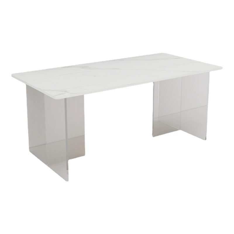 Modern Style Sintered Stone Dining Table Set 1/2/5/6 Pieces Dining Set for Home Use Clearhalo 'Dining Room Sets' 'Dining Tables & Seating' 'dining_room_set' 'furn' 'furn_dining_room_set' 'Furniture' 'Kitchen & Dining Furniture' 5542681