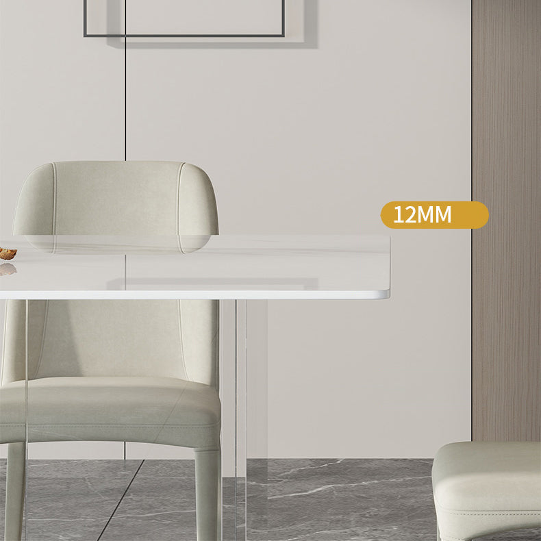 Modern Style Sintered Stone Dining Table Set 1/2/5/6 Pieces Dining Set for Home Use Clearhalo 'Dining Room Sets' 'Dining Tables & Seating' 'dining_room_set' 'furn' 'furn_dining_room_set' 'Furniture' 'Kitchen & Dining Furniture' 5542684