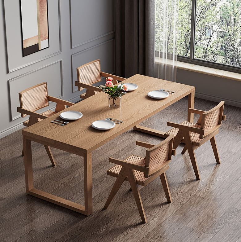 Set da pranzo moderno da 1/2/4/5/7 pezzi Set da pranzo per interni con doppio piedistallo in legno massello di pino