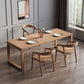 Set da pranzo moderno da 1/2/4/5/7 pezzi Set da pranzo per interni con doppio piedistallo in legno massello di pino