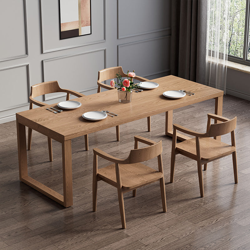 Set da pranzo moderno da 1/2/4/5/7 pezzi Set da pranzo per interni con doppio piedistallo in legno massello di pino