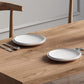 Set da pranzo moderno da 1/2/4/5/7 pezzi Set da pranzo per interni con doppio piedistallo in legno massello di pino