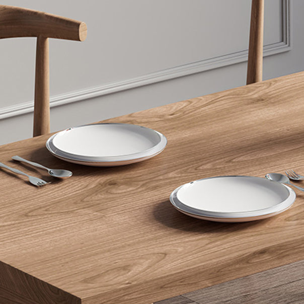 Set da pranzo moderno da 1/2/4/5/7 pezzi Set da pranzo per interni con doppio piedistallo in legno massello di pino