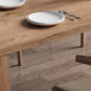 Set da pranzo moderno da 1/2/4/5/7 pezzi Set da pranzo per interni con doppio piedistallo in legno massello di pino