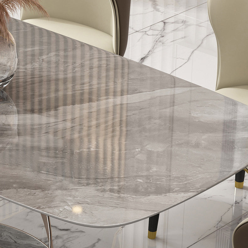 Modern Style Sintered Stone Dining Table Set 1/2/5/6 Pieces Dining Set Clearhalo 'Dining Room Sets' 'Dining Tables & Seating' 'dining_room_set' 'furn' 'furn_dining_room_set' 'Furniture' 'Kitchen & Dining Furniture' 5542725