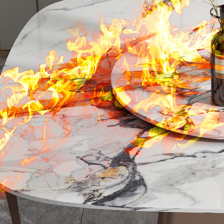Modern Style Sintered Stone Dining Table Set 1/2/5/6 Pieces Dining Set Clearhalo 'Dining Room Sets' 'Dining Tables & Seating' 'dining_room_set' 'furn' 'furn_dining_room_set' 'Furniture' 'Kitchen & Dining Furniture' 5542727