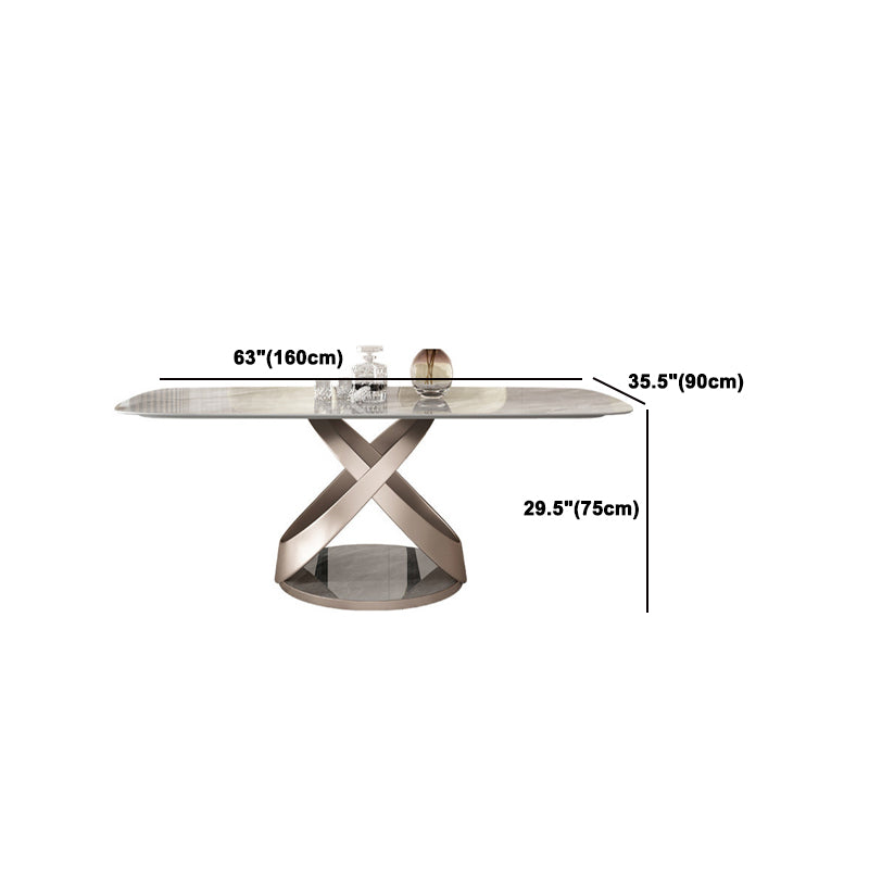 Modern Style Sintered Stone Dining Table Set 1/2/5/6 Pieces Dining Set Clearhalo 'Dining Room Sets' 'Dining Tables & Seating' 'dining_room_set' 'furn' 'furn_dining_room_set' 'Furniture' 'Kitchen & Dining Furniture' 5542729