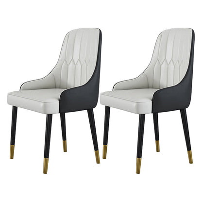 Glam Faux Marble Dining Table Set Round 1/2/4/5 Pieces Dining Set 2 White Chairs Clearhalo 'Dining Room Sets' 'Dining Tables & Seating' 'dining_room_set' 'furn' 'furn_dining_room_set' 'Furniture' 'Kitchen & Dining Furniture' 5542733