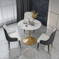 Glam Faux Marble Dining Table Set Round 1/2/4/5 Pieces Dining Set 4 Pieces: Table, 3 Chairs Clearhalo 'Dining Room Sets' 'Dining Tables & Seating' 'dining_room_set' 'furn' 'furn_dining_room_set' 'Furniture' 'Kitchen & Dining Furniture' 5542735