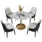 Glam Faux Marble Dining Table Set Round 1/2/4/5 Pieces Dining Set Clearhalo 'Dining Room Sets' 'Dining Tables & Seating' 'dining_room_set' 'furn' 'furn_dining_room_set' 'Furniture' 'Kitchen & Dining Furniture' 5542740