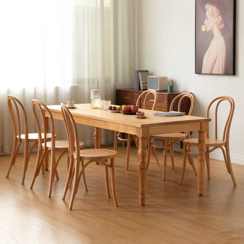 Solid Wood 1/2/3/7 Pieces Dining Set Modern Dining Furniture Set /Separate Items 7 Pieces: Table, 6 Wood Chairs Clearhalo 'Dining Room Sets' 'Dining Tables & Seating' 'dining_room_set' 'furn' 'furn_dining_room_set' 'Furniture' 'Kitchen & Dining Furniture' 5542751