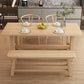 Modern Dining Set Rectangular Natural 1/4/5 Pieces Trestle Dinette Set