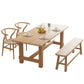 Modern Dining Set Rectangular Natural 1/4/5 Pieces Trestle Dinette Set