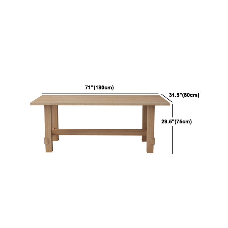 Modern Dining Set Rectangular Natural 1/4/5 Pieces Trestle Dinette Set