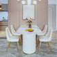 Set da pranzo in pietra sinterizzata stile Glam Set da pranzo da 1/3/5 pezzi per zone pranzo