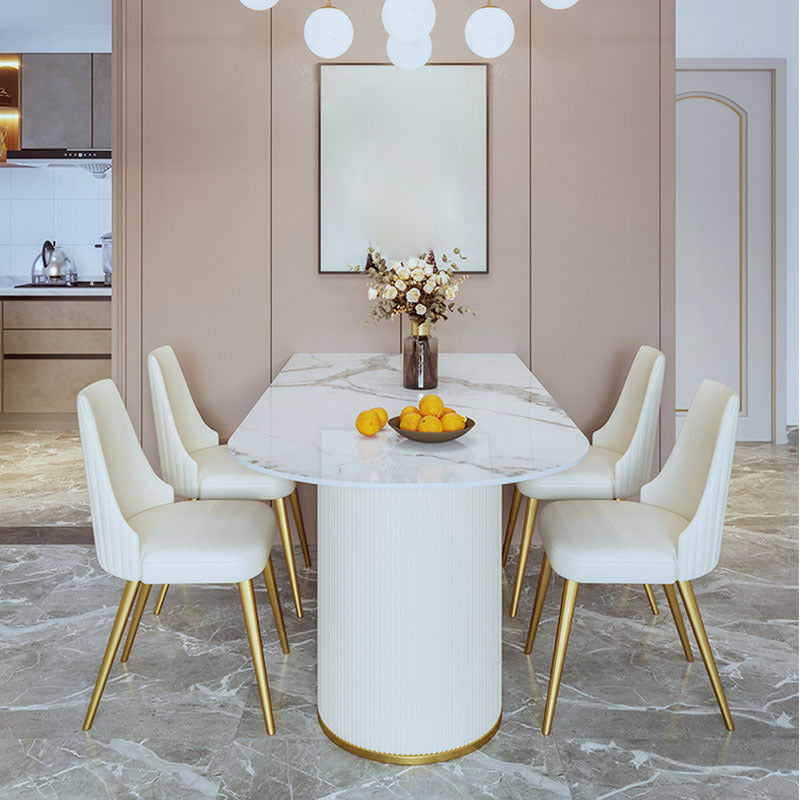 Set da pranzo in pietra sinterizzata stile Glam Set da pranzo da 1/3/5 pezzi per zone pranzo