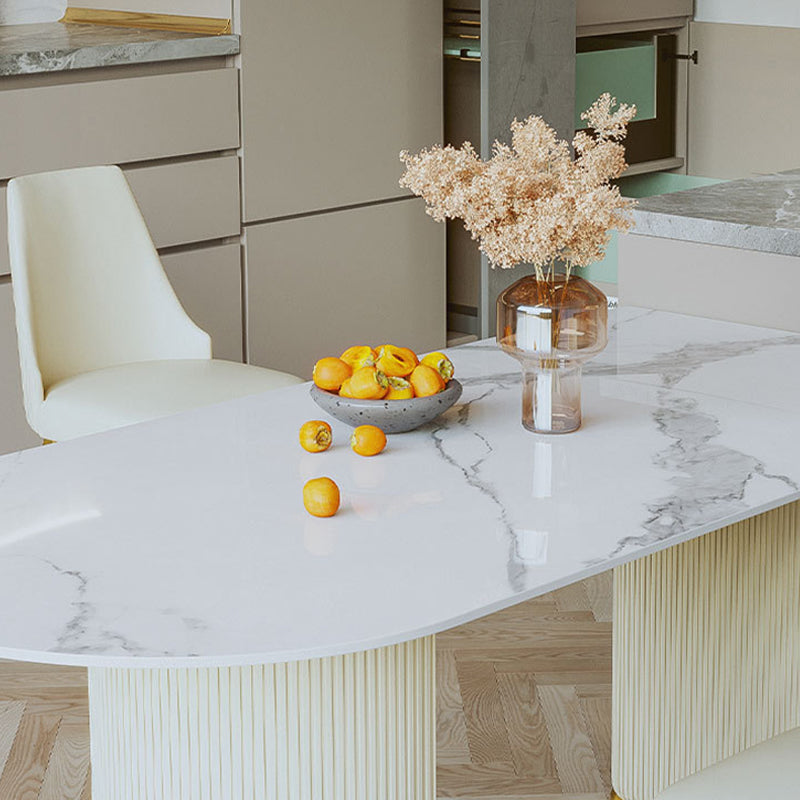 Set da pranzo in pietra sinterizzata stile Glam Set da pranzo da 1/3/5 pezzi per zone pranzo