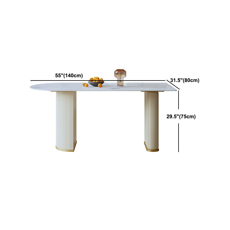 Set da pranzo in pietra sinterizzata stile Glam Set da pranzo da 1/3/5 pezzi per zone pranzo