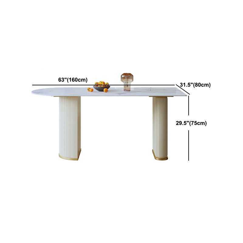 Set da pranzo in pietra sinterizzata stile Glam Set da pranzo da 1/3/5 pezzi per zone pranzo