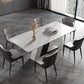 Set da pranzo in pietra sinterizzata in stile moderno Set da pranzo rettangolare 1/2/5/7 pezzi