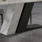 Set da pranzo in pietra sinterizzata in stile moderno Set da pranzo rettangolare 1/2/5/7 pezzi