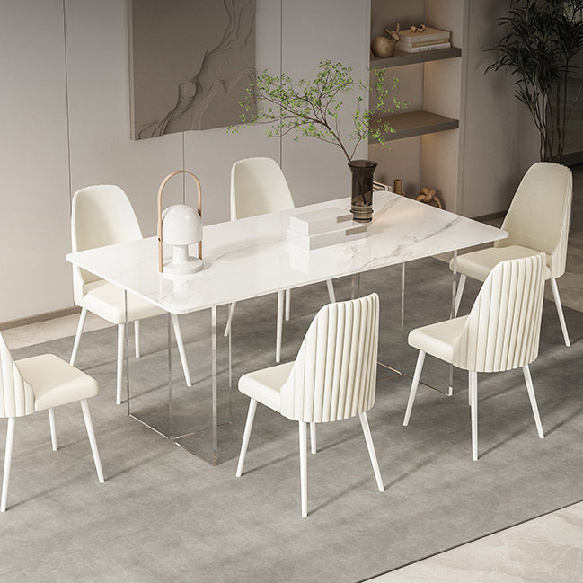 Sintered Stone Top Table Double Pedestal Table for Home Kitchen Dinner Clearhalo 'Dining Tables & Seating' 'Dining Tables' 'dining_table' 'furn' 'furn_dining_table' 'Furniture' 'Kitchen & Dining Furniture' 5542942