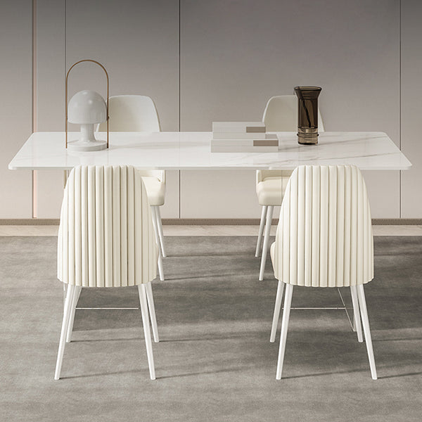 Sintered Stone Top Table Double Pedestal Table for Home Kitchen Dinner Clearhalo 'Dining Tables & Seating' 'Dining Tables' 'dining_table' 'furn' 'furn_dining_table' 'Furniture' 'Kitchen & Dining Furniture' 5542946