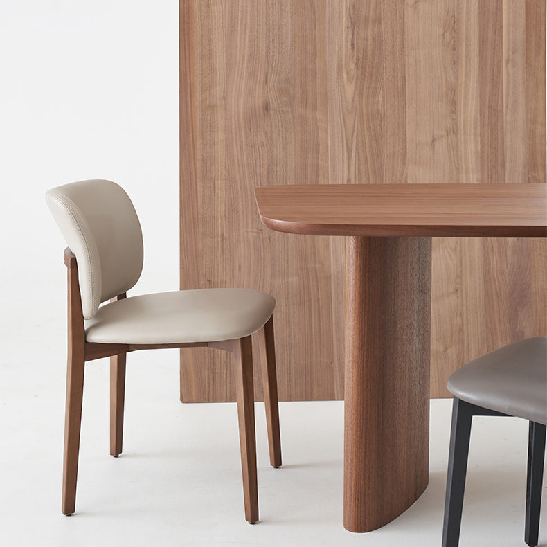 Rechteck Esstisch Massivholz Esstisch mit doppelter Sockel