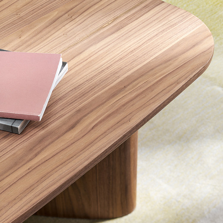 Rechteck Esstisch Massivholz Esstisch mit doppelter Sockel