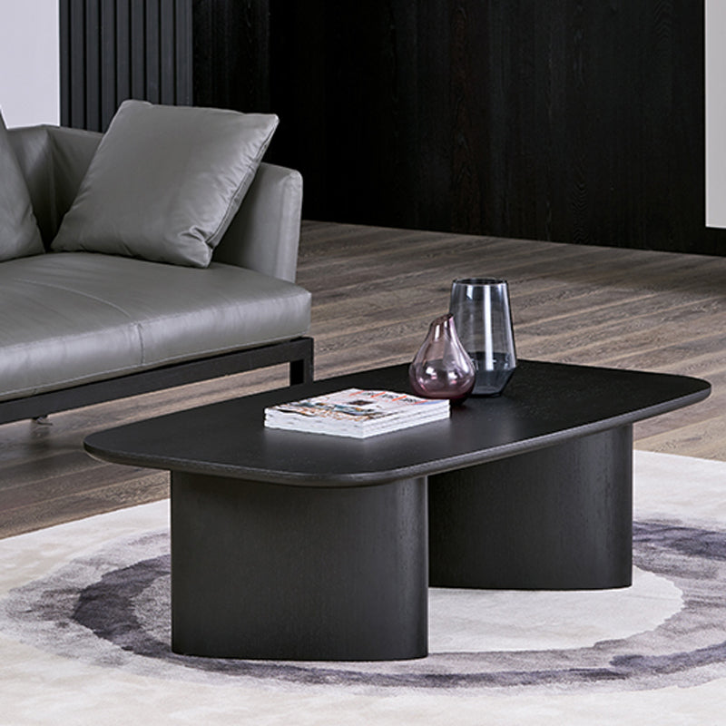 Rechteck Esstisch Massivholz Esstisch mit doppelter Sockel