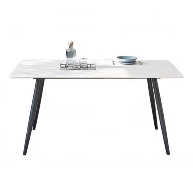 Sintered Stone Home Kitchen Table Industrial Dining Room Table White Without Chairs Clearhalo 'Dining Tables & Seating' 'Dining Tables' 'dining_table' 'furn' 'furn_dining_table' 'Furniture' 'Kitchen & Dining Furniture' 5543077