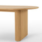 Oval Solid Wood Dining Table Double Pedestal Table in Natural