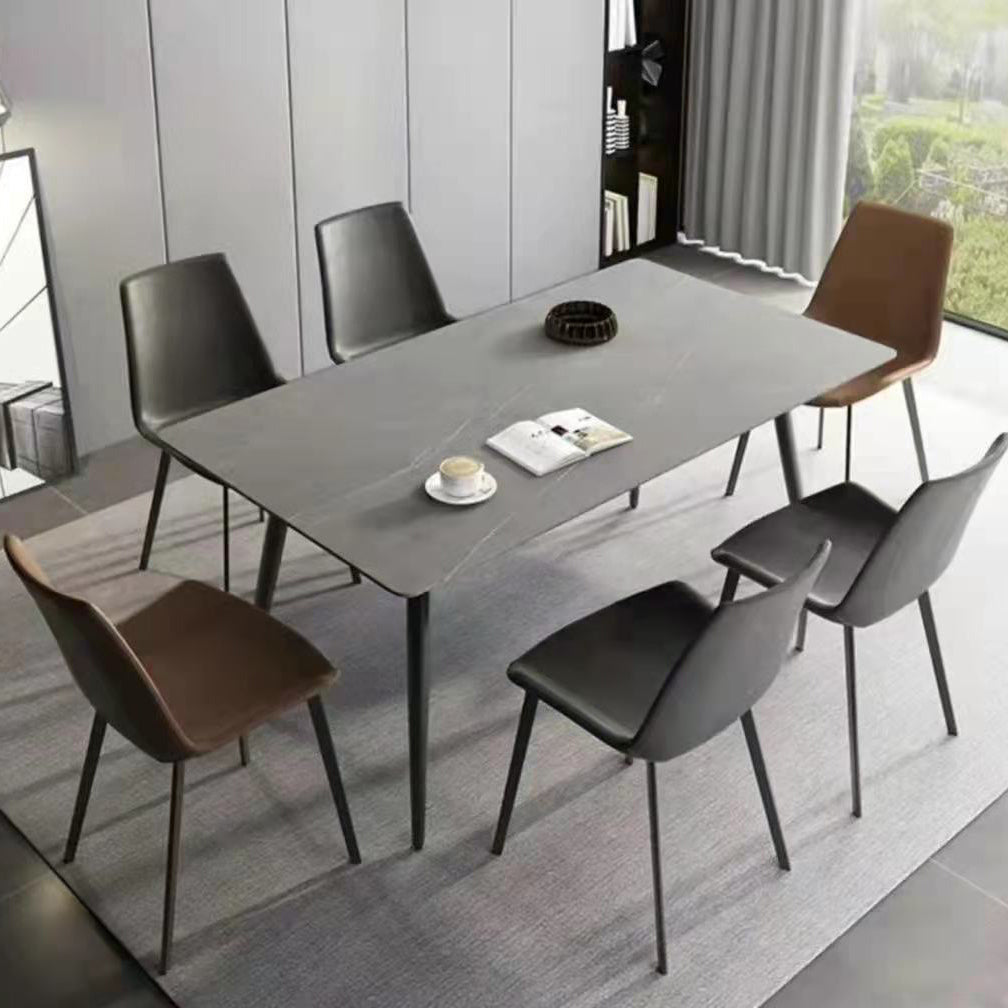 Tavolo da pranzo in pietra sinterizzato rettangolare tavolo da cucina industriale con 4 gambe