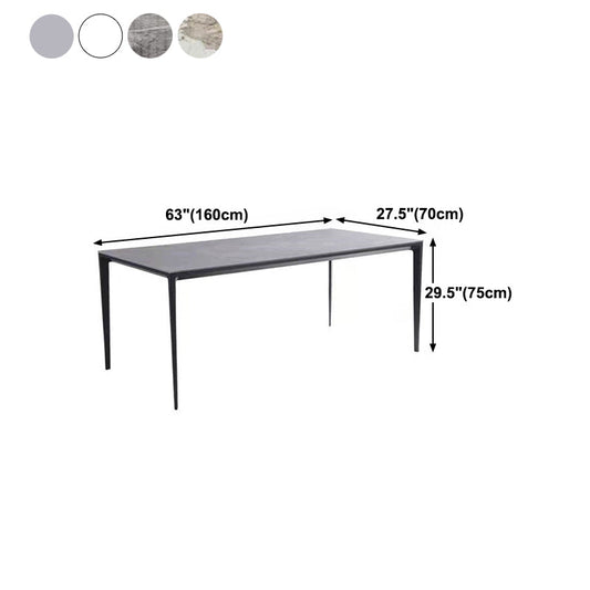 Sintered Stone Home Kitchen Table Industrial Rectangle Fixed Dining Table