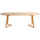 Solid Wood Dining Table Oval Dining Table with Double Pedestal Base