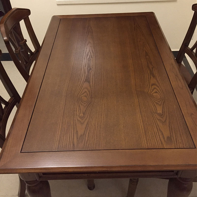 Solid Wood Top Dining Table Mid-Century Modern Dining Table with 4 Wood Legs Clearhalo 'Dining Tables & Seating' 'Dining Tables' 'dining_table' 'furn' 'furn_dining_table' 'Furniture' 'Kitchen & Dining Furniture' 5543235