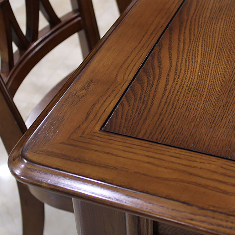 Solid Wood Top Dining Table Mid-Century Modern Dining Table with 4 Wood Legs Clearhalo 'Dining Tables & Seating' 'Dining Tables' 'dining_table' 'furn' 'furn_dining_table' 'Furniture' 'Kitchen & Dining Furniture' 5543238