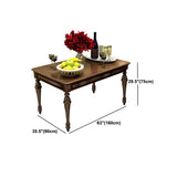 Solid Wood Top Dining Table Mid-Century Modern Dining Table with 4 Wood Legs Clearhalo 'Dining Tables & Seating' 'Dining Tables' 'dining_table' 'furn' 'furn_dining_table' 'Furniture' 'Kitchen & Dining Furniture' 5543244