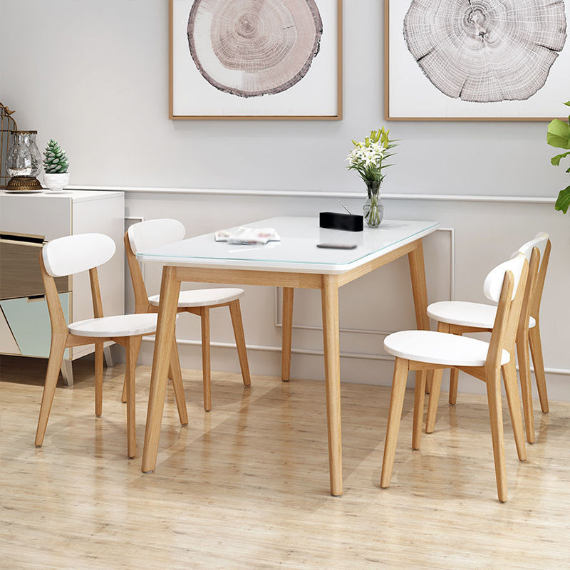 Weißer Steinspitze Esstisch Mitte des Jahrhunderts moderner Tisch mit 4 Beinen