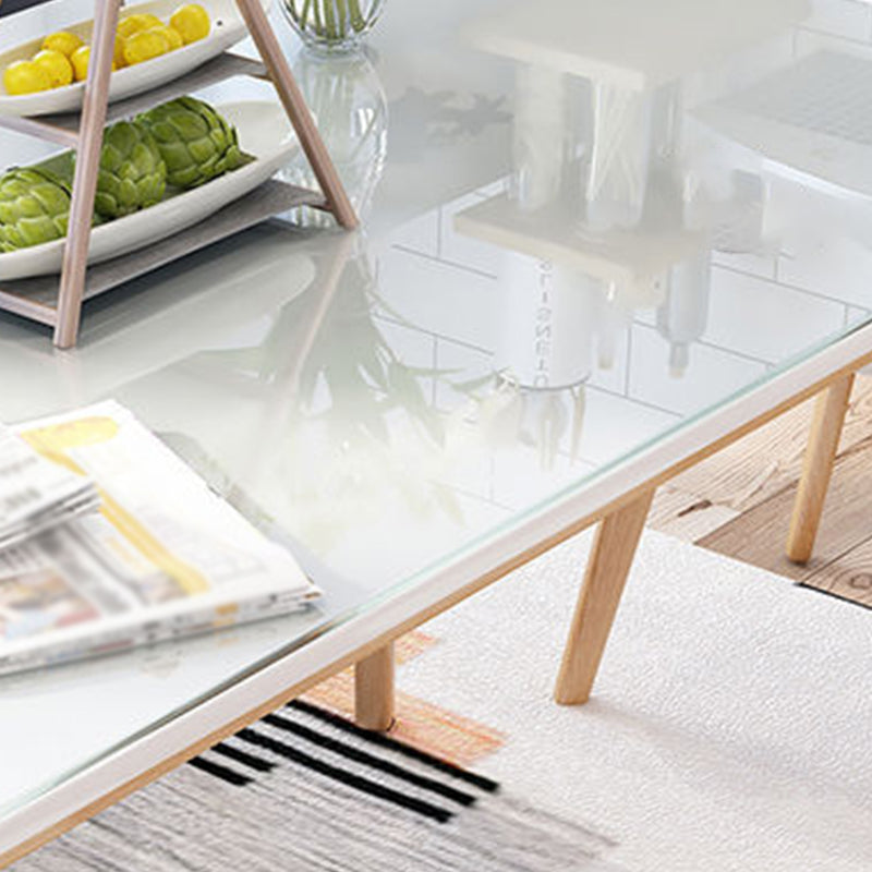 Weißer Steinspitze Esstisch Mitte des Jahrhunderts moderner Tisch mit 4 Beinen